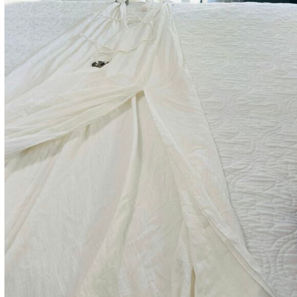 Alexis Maxi Gauze White Dress Deep V Bohemian Coastal Resort Womens Small - Picture 12 of 13